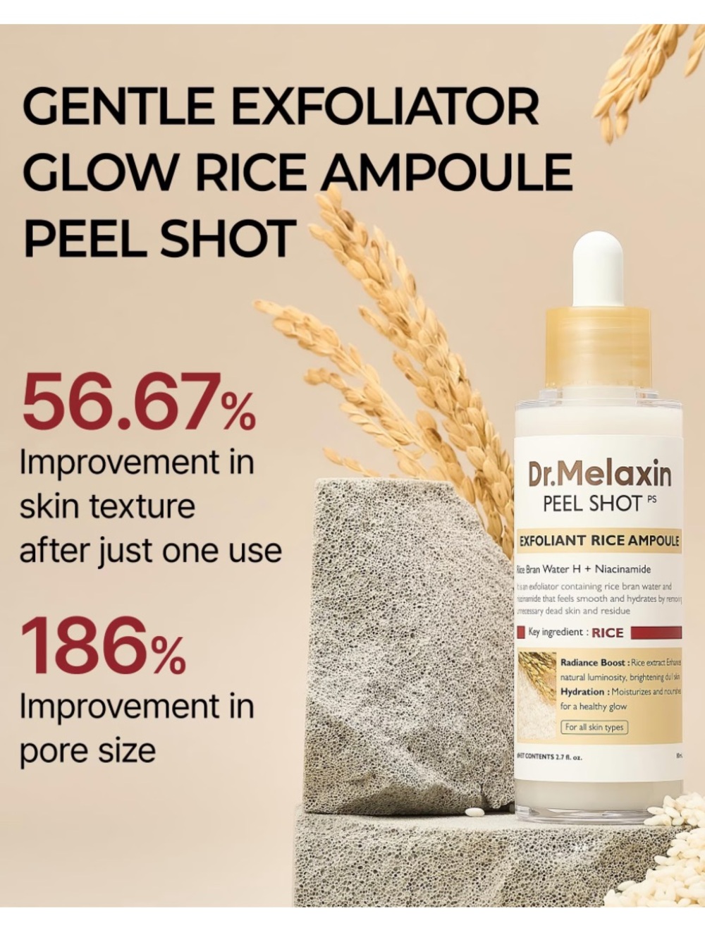 BNIB Dr.Melaxin Peel Shot Exfoliating White Rice Ampoule - 80 ML